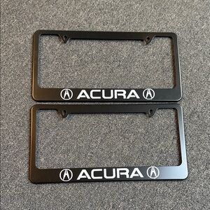 Acura Black Metal License Plate Frame Set